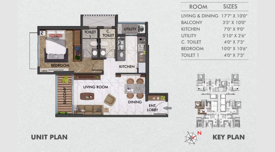 Gurukul-heights-Floor-Plan-1 BHK-530 Sqft